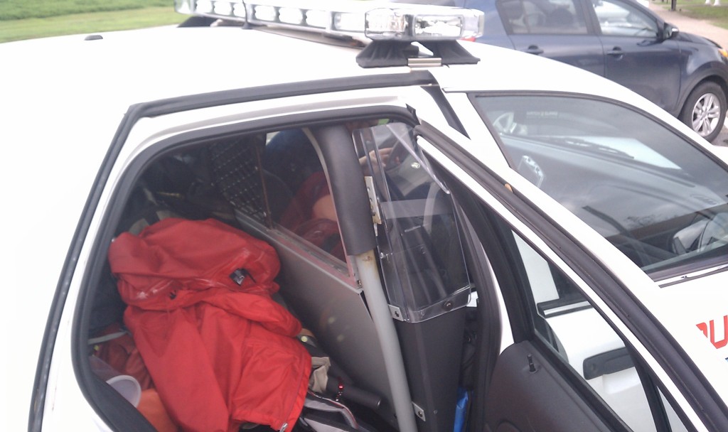 I'm traveling with enough stuff now, that I packed my stuff both in the trunk and back seat of the Patrol Cruiser