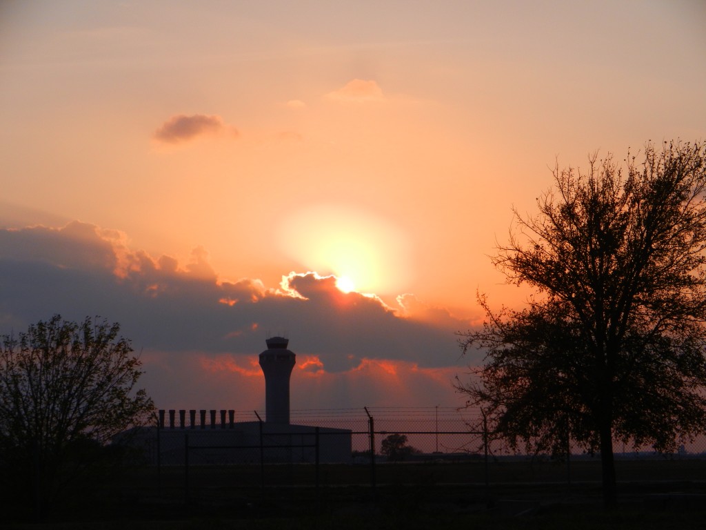 Sunset over the Austin Airport. Only three more hours to go before we reach our end-of-the-day destination