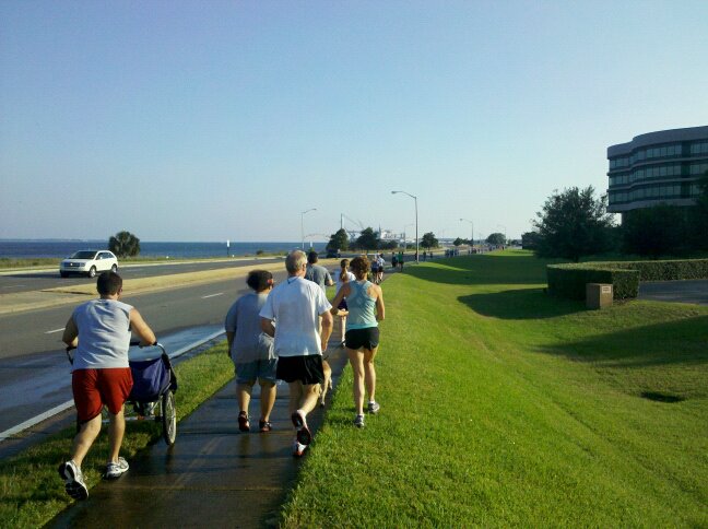 Running 5k with the Pensacola Runners Association.   This is a bit of a faster pace than I'm used to, but I've adapted well and I've enjoyed taking healthy steps forward with them all!   I encourage all to join community runs, walks, and all else. There's no need for competition-- it's just about getting up, going out and joining the community for some positive fun which is helpful to all! 