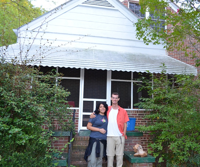 Happily & safely at "home" in the fun & active brick house of CS host Mark LaMountain!  