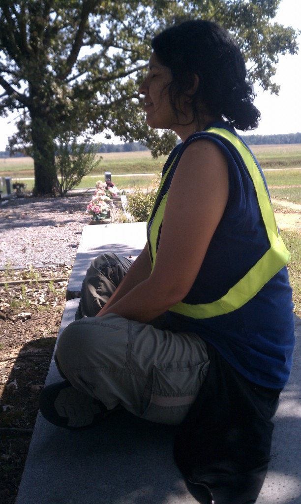 Meditating atop shaded granite slabs, I emerge first to snap this premiere, introspective pic of Rocio :) 