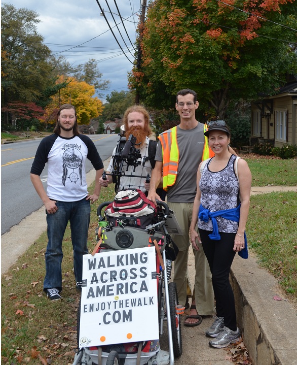 Brian, Daniel & Eleacia stayed with me for miles today-- walking me to the edge of Greenville. They're all such GREAT people-- it's been a tremendous privilege to get to know them all!!