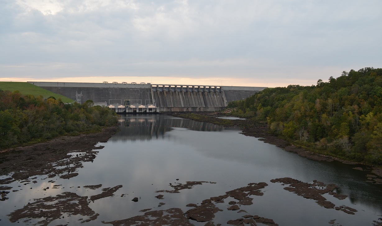 From above the drought-stricken Savannah River, our late afternoon view of the dam ~ 